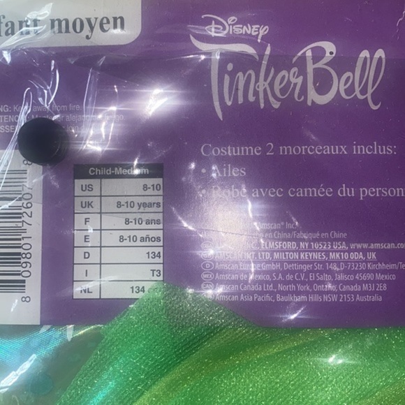 Disney Tinker Bell Halloween costume size Medium (8-10) - Picture 2 of 2